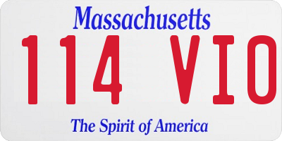 MA license plate 114VI0