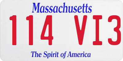 MA license plate 114VI3