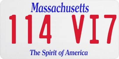 MA license plate 114VI7