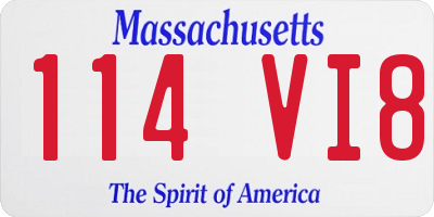 MA license plate 114VI8