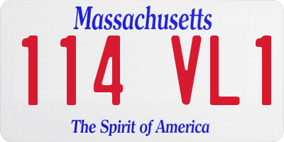 MA license plate 114VL1