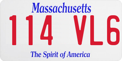 MA license plate 114VL6