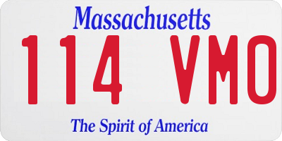 MA license plate 114VM0