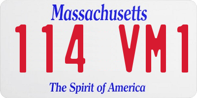 MA license plate 114VM1