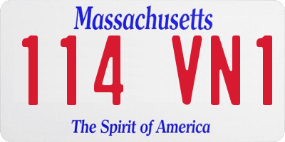 MA license plate 114VN1