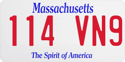 MA license plate 114VN9