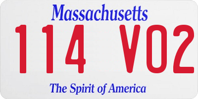 MA license plate 114VO2