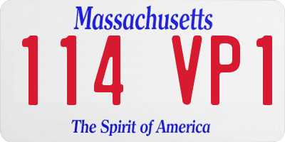 MA license plate 114VP1