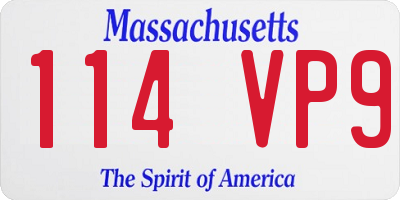 MA license plate 114VP9