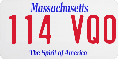 MA license plate 114VQ0