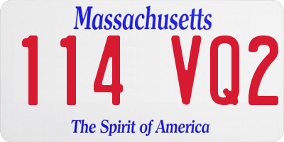 MA license plate 114VQ2