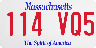MA license plate 114VQ5