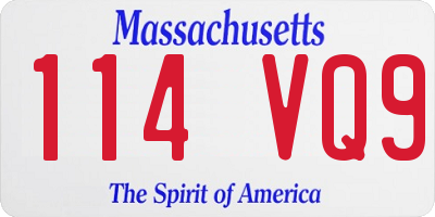 MA license plate 114VQ9