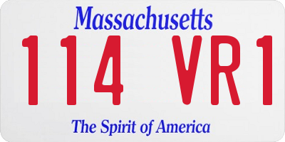 MA license plate 114VR1
