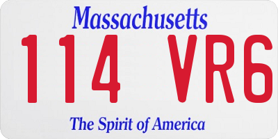 MA license plate 114VR6