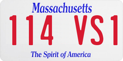 MA license plate 114VS1