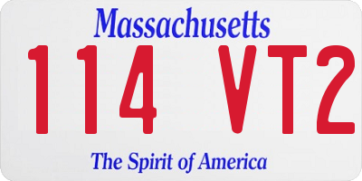 MA license plate 114VT2
