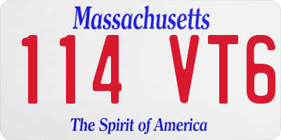 MA license plate 114VT6