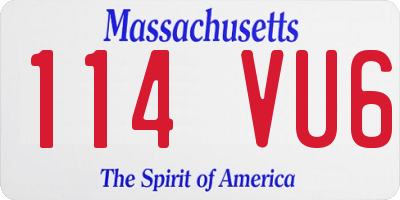 MA license plate 114VU6