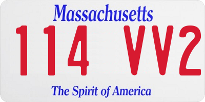 MA license plate 114VV2