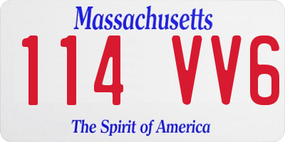 MA license plate 114VV6