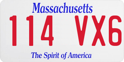 MA license plate 114VX6