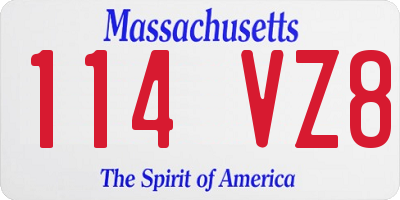 MA license plate 114VZ8