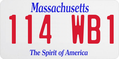 MA license plate 114WB1
