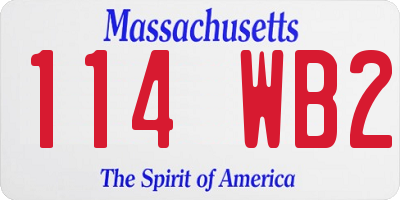 MA license plate 114WB2