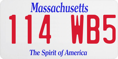 MA license plate 114WB5