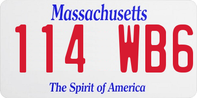 MA license plate 114WB6