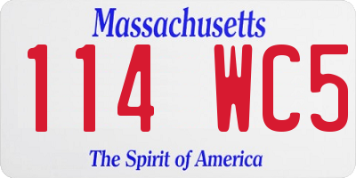 MA license plate 114WC5