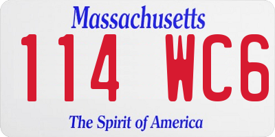 MA license plate 114WC6