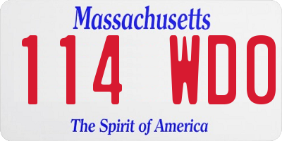 MA license plate 114WD0