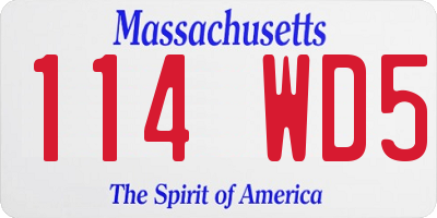 MA license plate 114WD5