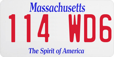 MA license plate 114WD6
