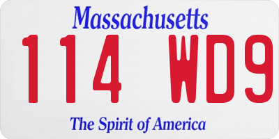 MA license plate 114WD9