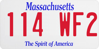 MA license plate 114WF2