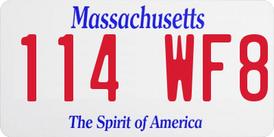 MA license plate 114WF8