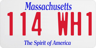 MA license plate 114WH1