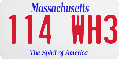 MA license plate 114WH3