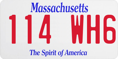 MA license plate 114WH6