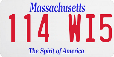 MA license plate 114WI5