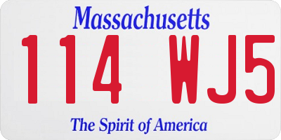 MA license plate 114WJ5