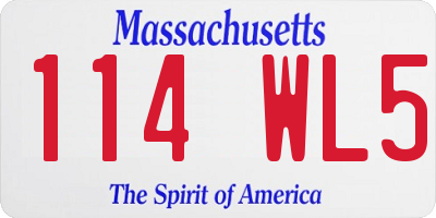 MA license plate 114WL5