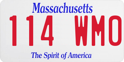 MA license plate 114WM0