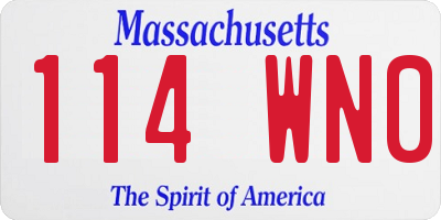 MA license plate 114WN0