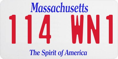 MA license plate 114WN1