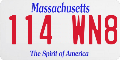 MA license plate 114WN8