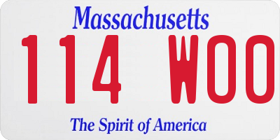 MA license plate 114WO0